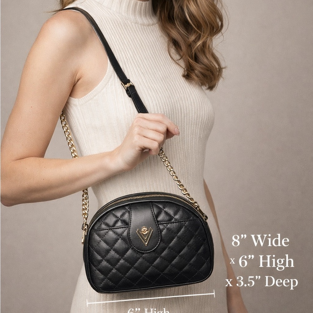 Valentino Orlandi Black Quilted Crossbody Bag
